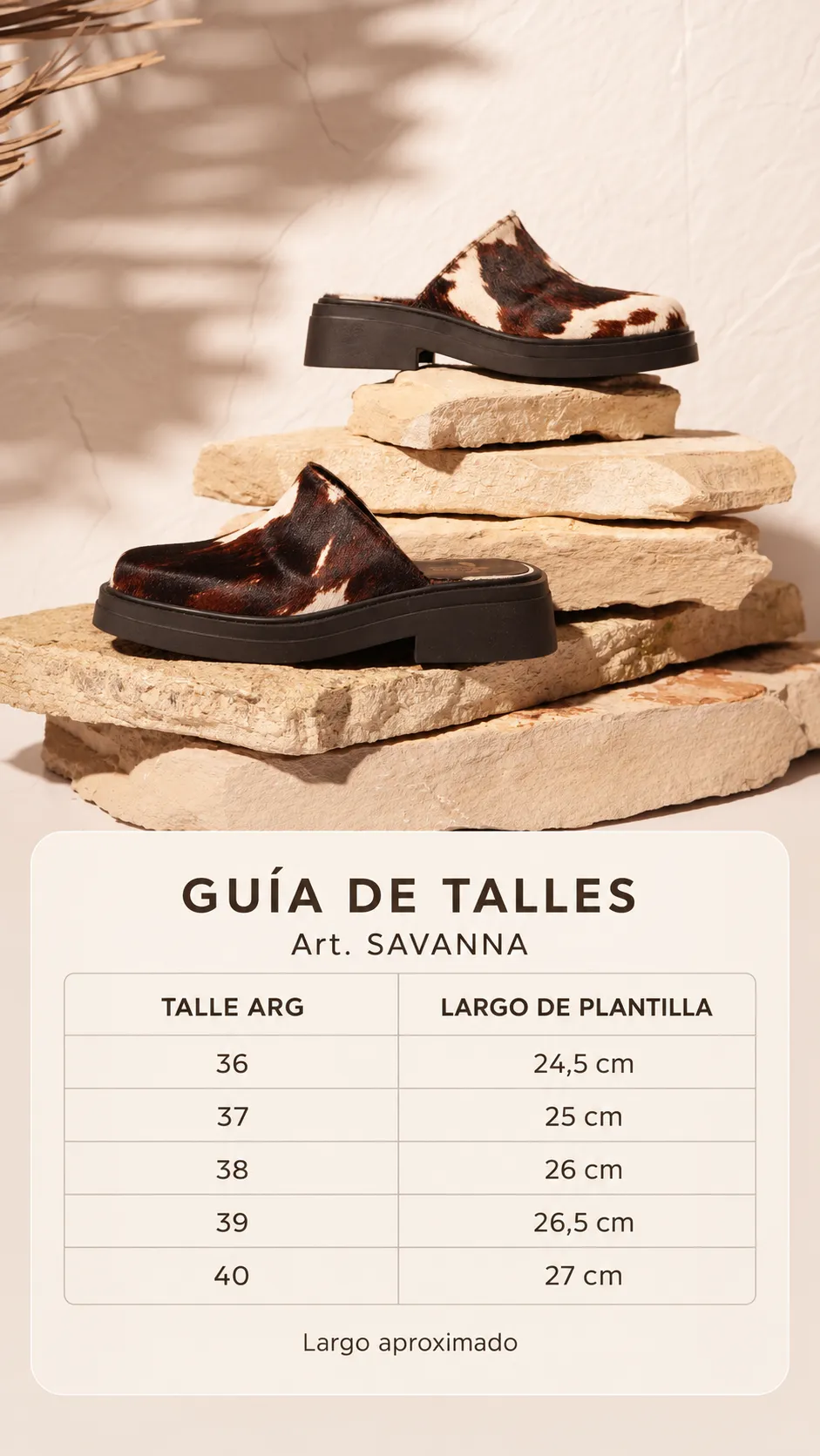 Guía de talles — SAVANNA
